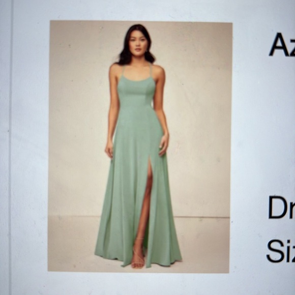 Azazie Kelz Strapless Dusty Sage Bridesmaid Dress size A4 no alterations!